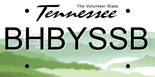 BHBYSSB Tennessee License Plate