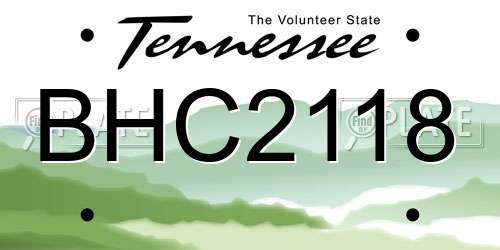 BHC2118 Tennessee License Plate