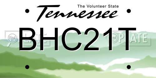 BHC21T Tennessee License Plate