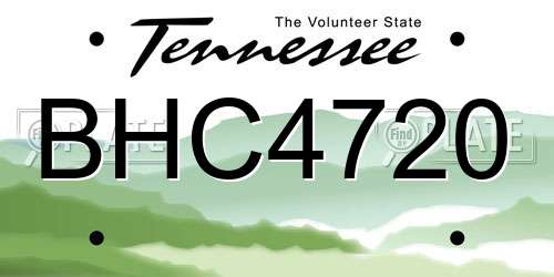 BHC4720 Tennessee License Plate