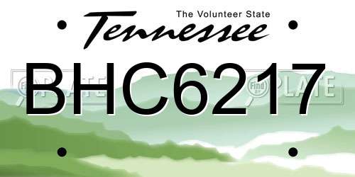 BHC6217 Tennessee License Plate