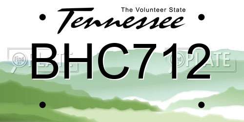 BHC712 Tennessee License Plate