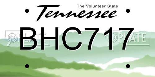BHC717 Tennessee License Plate