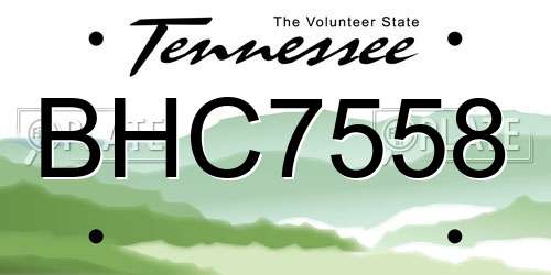 BHC7558 Tennessee License Plate