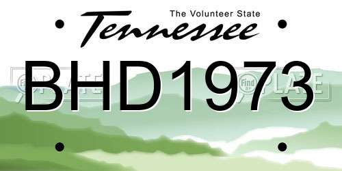BHD1973 Tennessee License Plate