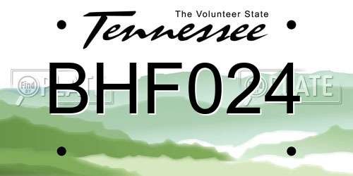 BHF024 Tennessee License Plate