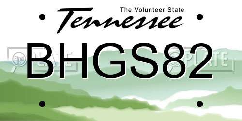 BHGS82 Tennessee License Plate