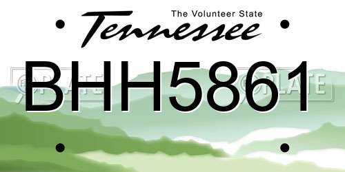BHH5861 Tennessee License Plate