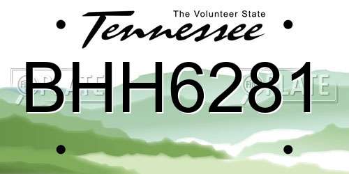 BHH6281 Tennessee License Plate
