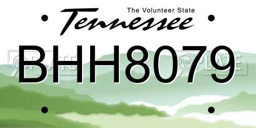 BHH8079 Tennessee License Plate