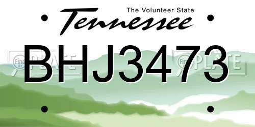 BHJ3473 Tennessee License Plate