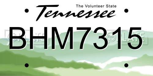 BHM7315 Tennessee License Plate