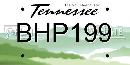BHP199 Tennessee License Plate