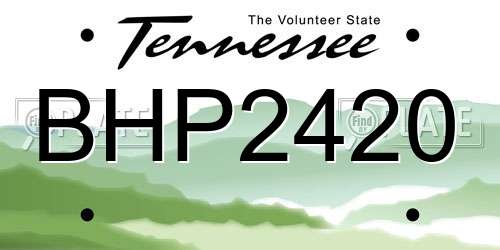BHP2420 Tennessee License Plate