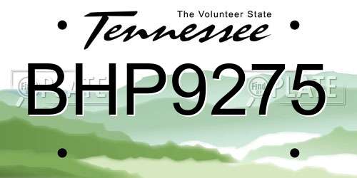 BHP9275 Tennessee License Plate