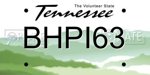 BHPI63 Tennessee License Plate