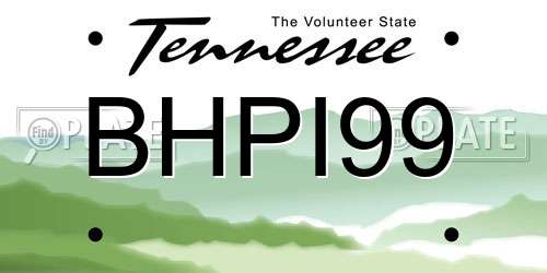 BHPI99 Tennessee License Plate