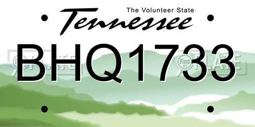 BHQ1733 Tennessee License Plate