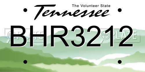 BHR3212 Tennessee License Plate