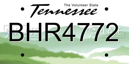 BHR4772 Tennessee License Plate