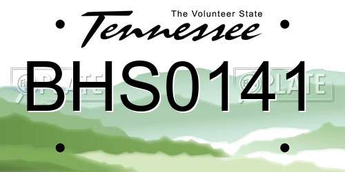 BHS0141 Tennessee License Plate