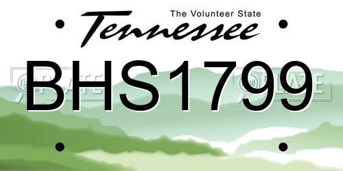 BHS1799 Tennessee License Plate
