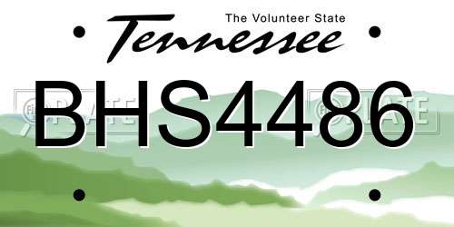 BHS4486 Tennessee License Plate