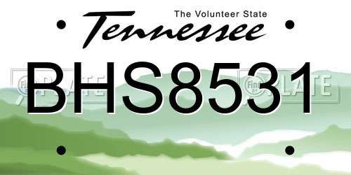 BHS8531 Tennessee License Plate