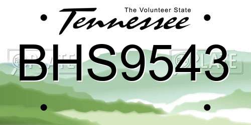 BHS9543 Tennessee License Plate