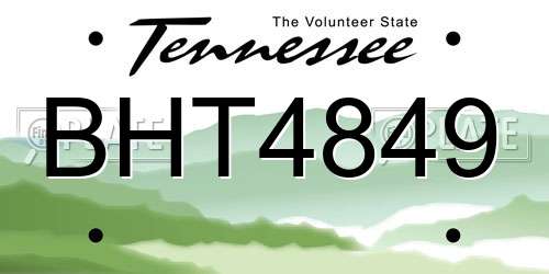 BHT4849 Tennessee License Plate