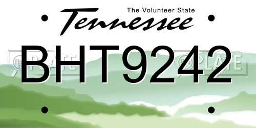 BHT9242 Tennessee License Plate