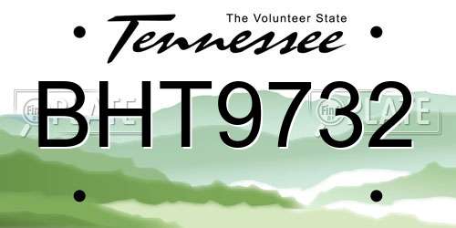 BHT9732 Tennessee License Plate