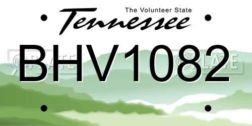 BHV1082 Tennessee License Plate