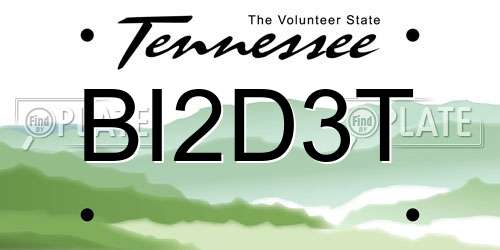 BI2D3T Tennessee License Plate