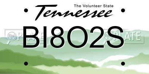 BI8O2S Tennessee License Plate