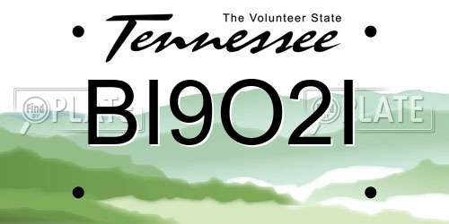 BI9O2I Tennessee License Plate