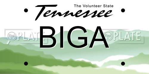 BIGA Tennessee License Plate