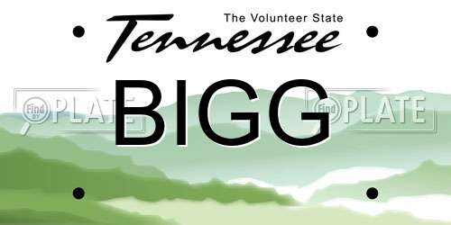 BIGG Tennessee License Plate