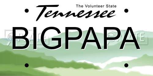 BIGPAPA Tennessee License Plate