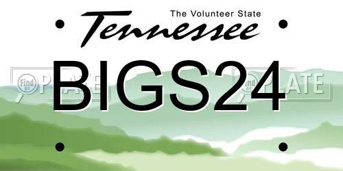 BIGS24 Tennessee License Plate