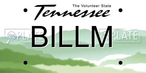 BILLM Tennessee License Plate