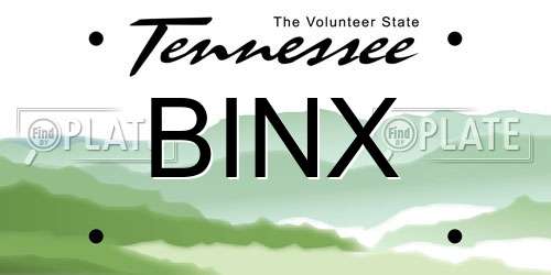 BINX Tennessee License Plate