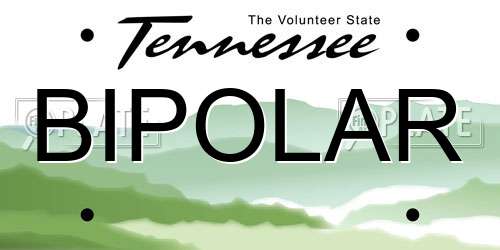 BIPOLAR Tennessee License Plate