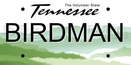 BIRDMAN Tennessee License Plate