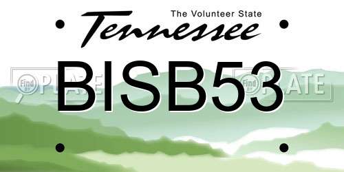 BISB53 Tennessee License Plate