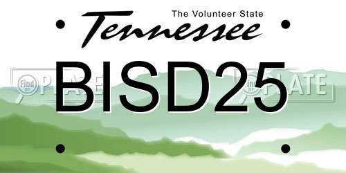 BISD25 Tennessee License Plate