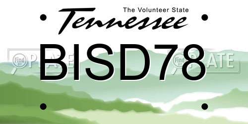 BISD78 Tennessee License Plate