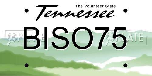 BISO75 Tennessee License Plate