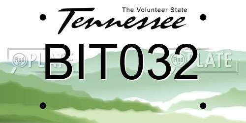 BIT032 Tennessee License Plate