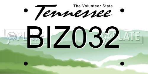 BIZ032 Tennessee License Plate